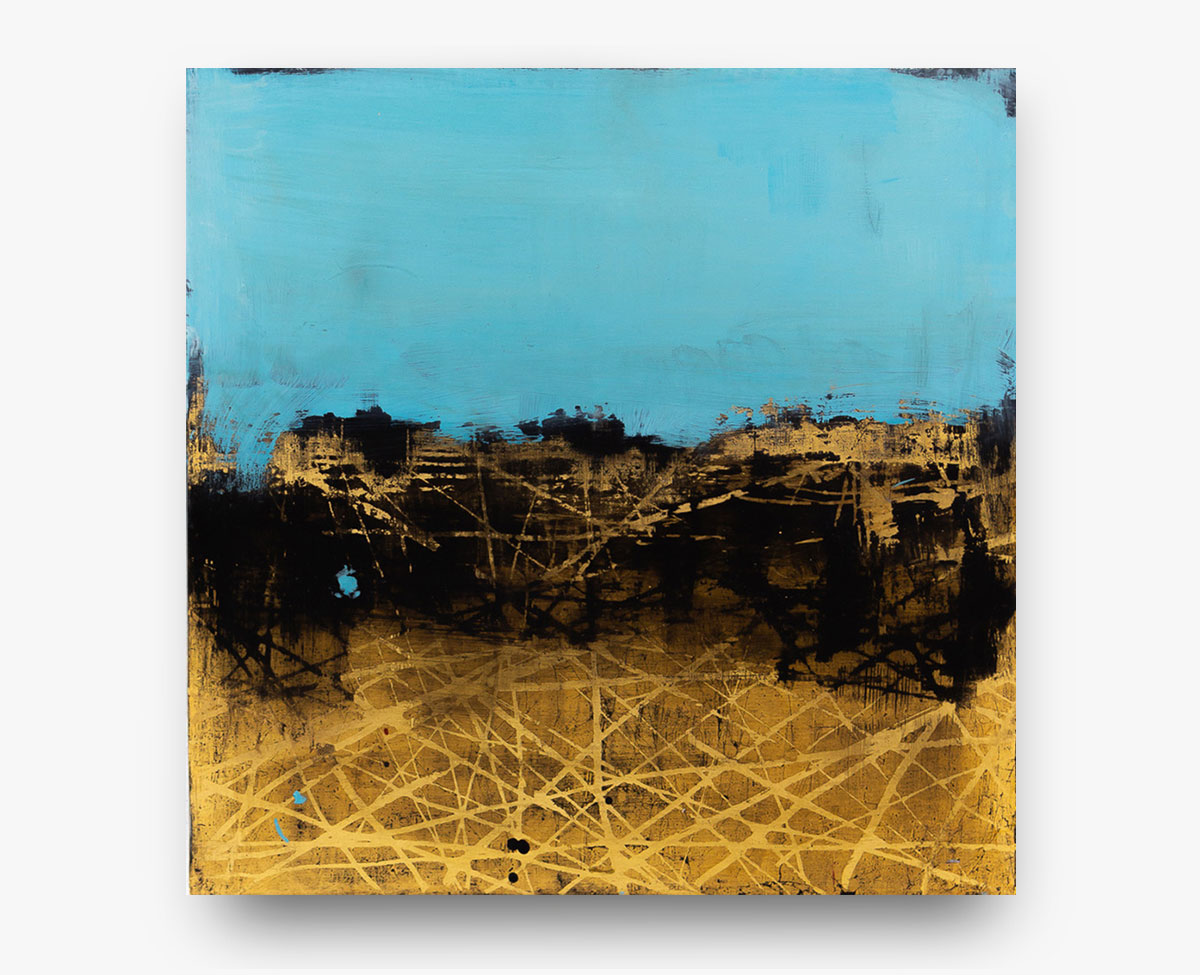 O.T., 2020, 24,5 cm x 24,5 cm, <br>Ölvergoldung, Schellack, Tempera auf Holz